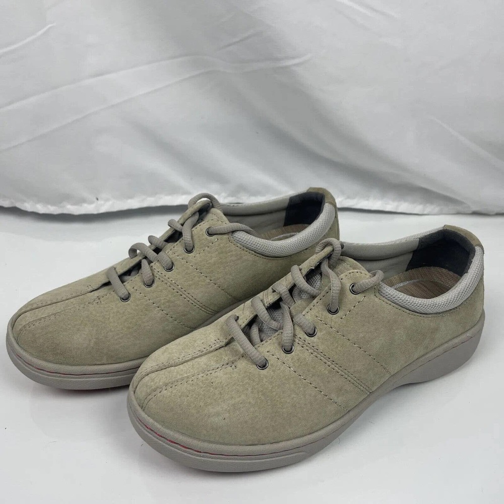 Dansko Brandi Beige Suede Lace Up Sneakers Shoes Arch Support Womens 36 / 5 - 6